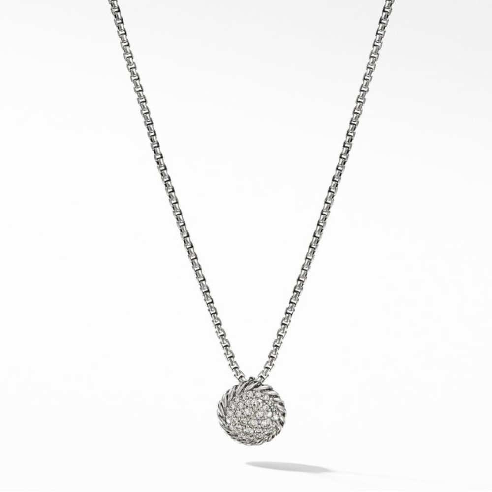 David Yurman Petite Pavé Pendant Necklace with Diamonds